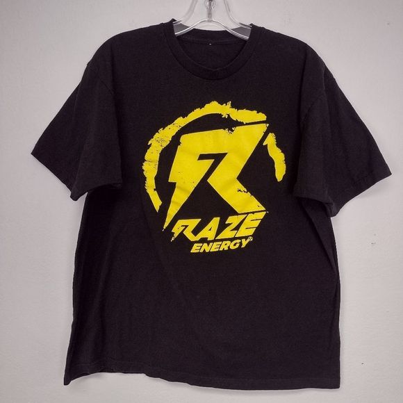 Raze T-Shirt Black Yellow Logo Short Sleeve  XL (See Description) - Picture 1 of 7